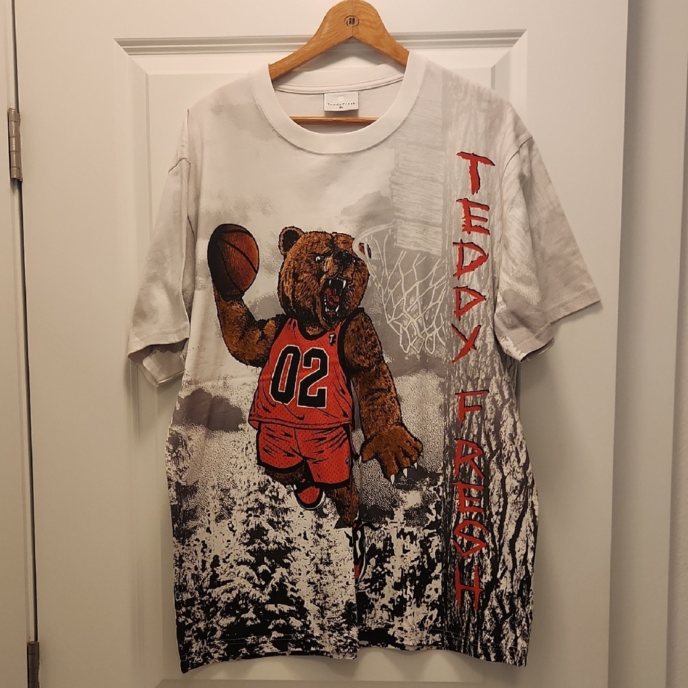 Teddy Fresh Bear Basketball Graphic T-Shirt